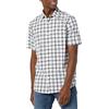 Amazon Essentials Camicia a Maniche Corte in Popeline Elasticizzato (Disponibile in Taglie Extra Forti) Uomo, Blu Marino Bianco Motivo Scozzese, L