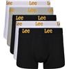 Lee Uomo, Boxers, Nero/Bianco/Grigio, Confezione da 5, XL