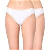 Nur Die Invisible - Perizoma in Pizzo da Donna, Senza Cuciture, con Pizzo, Invisibile, Senza Cuciture, in Morbida Microfibra Leggera, Bianco, 36-38