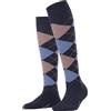 Burlington Marylebone W Kh lana al ginocchio fantasia 1 paio, Calzini lunghi Donna, Blu Dark Blue Melange 6688, 36-41