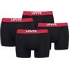 Levi's Boxer, Boxer Uomo, Nero/Rosso, XXL