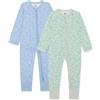 Bramble & Bear Confezione da 2 Tutine per Bambini e Bambine - Pigiami in Cotone Biologico - Tutine con Zip Intera e Facile Accesso