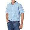 Amazon Essentials Camicia a Maniche Corte in Popeline Elasticizzato (Disponibile in Taglie Extra Forti) Uomo, Blu Chiaro Bianco Percalle, M