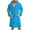 PETTI Artigiani Italiani Accappatoio Microfibra Uomo e Donna con Cappuccio, Tasche e Cintura, Unisex Asciugatura Rapida per Palestra, Piscina, Mare e Spa, Celeste, M