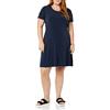 Amazon Essentials Abito a Trapezio a Girocollo con Maniche Corte Arricciate (Disponibile in Taglie Forti) Donna