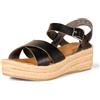 Amazon Essentials Sandalo Espadrillas Flatform Donna, Nero, 38.5 EU