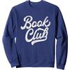 Book Lover Gifts by Vine Mercantile Book Club Distressed Script Design per Lettori Felpa, Unisex per Adulti, Navy, XXL