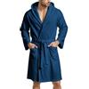 PETTI Artigiani Italiani Accappatoio Microfibra Uomo e Donna con Cappuccio, Tasche e Cintura, Unisex Asciugatura Rapida per Palestra, Piscina, Mare e Spa, Blu Notte, M