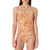 Amazon Essentials Costume da Bagno Intero a Fascia Donna, Palme Astratte Arancione Ruggine, 50