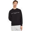 Tommy Hilfiger Uomo Felpa Tommy Logo Senza Cappuccio, Nero (Black), M