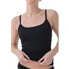Pact Canotta da Donna in Cotone con Reggiseno Integrato, Nero, S