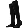 FALKE ClimaWool W Kh lana lyocell al ginocchio tinta unita 1 paio, Calzini lunghi Donna, Nero Black 3000, 41-42