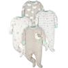 Gerber 4 Pack Sleep 'N Play Footie Sacco Nanna per Neonati e Bambini Unisex - Bimbi 0-24 (Pacco da 4)