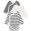 Petit Bateau 54219 Body neonato manica lunga Unisex - Bimbi 0-24 (Pacco da 3)