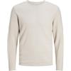 JACK & JONES Maglione Lavorato a Maglia, Tinta Unita, Farina d'avena, XXL