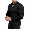 EOUOSS, camicia da uomo, aderente, maniche lunghe, elasticizzata, casual, con bottoni