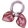 ANDANTINO, Sciarpa in 100% vera seta di gelso, 53,3 x 53,3 cm, leggera, da donna e uomo, piccola sciarpa quadrata con stampa digitale, Rosa pallido, Medium