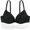 Dorina Reggiseno Push-Up Plunge Donna Sonia Confezione da 2 - con Ferretto, Coppe Preformate con Pizzo e Morbido Tessuto Micro per Sostegno e Comfort, Nero e Bianco
