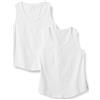 Amazon Essentials Top senza maniche in 100% Cotone, Vestibilità Regolare Donna, Pacco da 2, Bianco, XXS