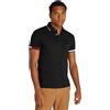 Tommy Hilfiger Uomo Maglietta Polo Maniche Corte Flag Cuff Slim Fit, Nero (Black), XS