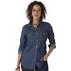 Wrangler Western Long Sleeve Denim Snap Shirt Camicia Donna (Pacco da 1)