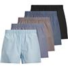 JACK & JONES Jacmilano Woven Boxers - Confezione da 5 Pezzi, da Uomo, Blu Chambray., M