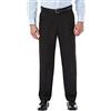 Haggar Men's Mynx Gabardine Hidden Expandable Waist Pleated Dress Pant,Black,40x34