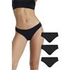 Lovable Mutande da Donna Slip Midi in Tessuto Ultrasoft | Pacco da 3 Mutandine in Morbido Modal | Traspiranti, Comfort Quotidiano | Intimo Donna x3, Nero, XS