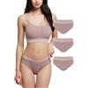 POMPEA 3 Pezzi Slip Donna in Cotone Elasticizzato Seamless, Mutande con Cinturino Elastico Logato (Cameo, XXL)