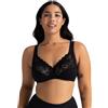 Dorina Reggiseno Donna Georgina - Senza Ferretto, Copertura Totale, Cotone con Bordo in Pizzo Festonato, Fascia sotto Il Seno di Supporto e Spalline Regolabili, Nero