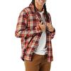 Amazon Essentials Camicia in Flanella a Maniche Lunghe Uomo, Arancione Bordeaux Motivo Scozzese, XS