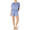 Amazon Essentials Set Pigiama con Top e Pantaloncini in Raso Donna, Azzurro Opaco, M