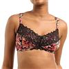 Sans Complexe, Reggiseno Post-Operatorio Senza Ferretto, AVA Fantaisie, GTV Stampa Floreale Nera, 6D