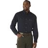 Wrangler Camicia da Lavoro a Maniche Lunghe in Twill Logger da Uomo, Marina Militare, XXL Alto