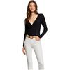 Morgan Maglione a Maniche Lunghe con Scollo Cache-Coeur, Colore: Blu Navy, Taglia: XL