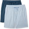 Amazon Essentials Pantaloncini del Pigiama da Casa in Popeline di Cotone Elasticizzato Uomo, Confezione de 2