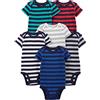 Simple Joys by Carter's Short Sleeve Bodysuit Camicia, Grigio/Blu Marino/Bianco/Multi Stripe, 0 Mesi (Pacco da 6) Bambino-Ragazzi