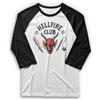 Stranger Things Fifth Sun Stranger Things Hellfire Club 3/4 Sleeve Raglan Tee T-Shirt, Bianco/Nero, XL Uomo