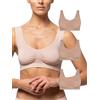 POMPEA 3 Pezzi Reggiseno Senza Ferretto Invisibile, Brassiere Seamless in Morbida Microfibra con Spalla Larga, Effetto Seconda Pelle