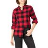 Amazon Essentials Long-sleeve Plaid Flannel Shirt, Camicia Donna, Rosso (red buffalo check), Small