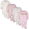 Gerber Baby Girls Confezione da 4 'N Play Footie e Tutine per bambini, Principessa Rosa, Neonato