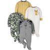 Gerber Baby Boys Confezione da 4 pigiamini Sleep 'N Play, grigio tigre, 6-9 mesi