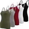BQTQ 5 Pezzi Canottiera Donna Canotta Top Regolabile Spalline Canottiere per Donna e Ragazze