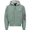 Alpha Industries 1 TT Cappuccio Giacca Bomber Personalizzata da Uomo, Dusty Green, M