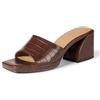 Amazon Essentials Platform Mule Sandals Donna, Coccodrillo Marrone, 37 EU