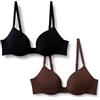 Amazon Essentials Reggiseno Push-Up con Scollo Profondo Foderato in Microfibra Donna, Pacco da 2