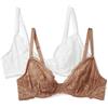 Amazon Essentials Reggiseno a Scollo Profondo in Pizzo Elasticizzato Donna, Confezioni Multiple