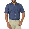 Amazon Essentials Camicia a Maniche Corte in Popeline Elasticizzato (Disponibile in Taglie Extra Forti) Uomo, Blu Marino Floreale, XL