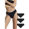 Lovable Perizomi in Tessuto Ultrasoft | Pacco da 3 Mutandine in Morbido Modal | Traspiranti, Comfort Quotidiano | Intimo Donna x3, Nero, XL