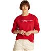Tommy Hilfiger Felpa Donna Senza Cappuccio, Rosso (Primary Red), M